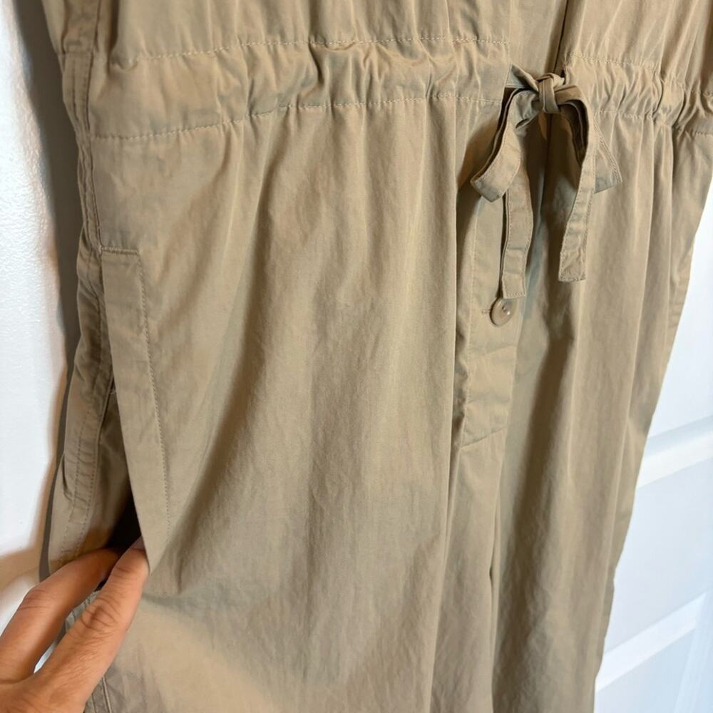COS Tan Organic Cotton V-neck Short Sleeve Drawstring Waist Utility Jumpsuit XS - Picture 6 of 14